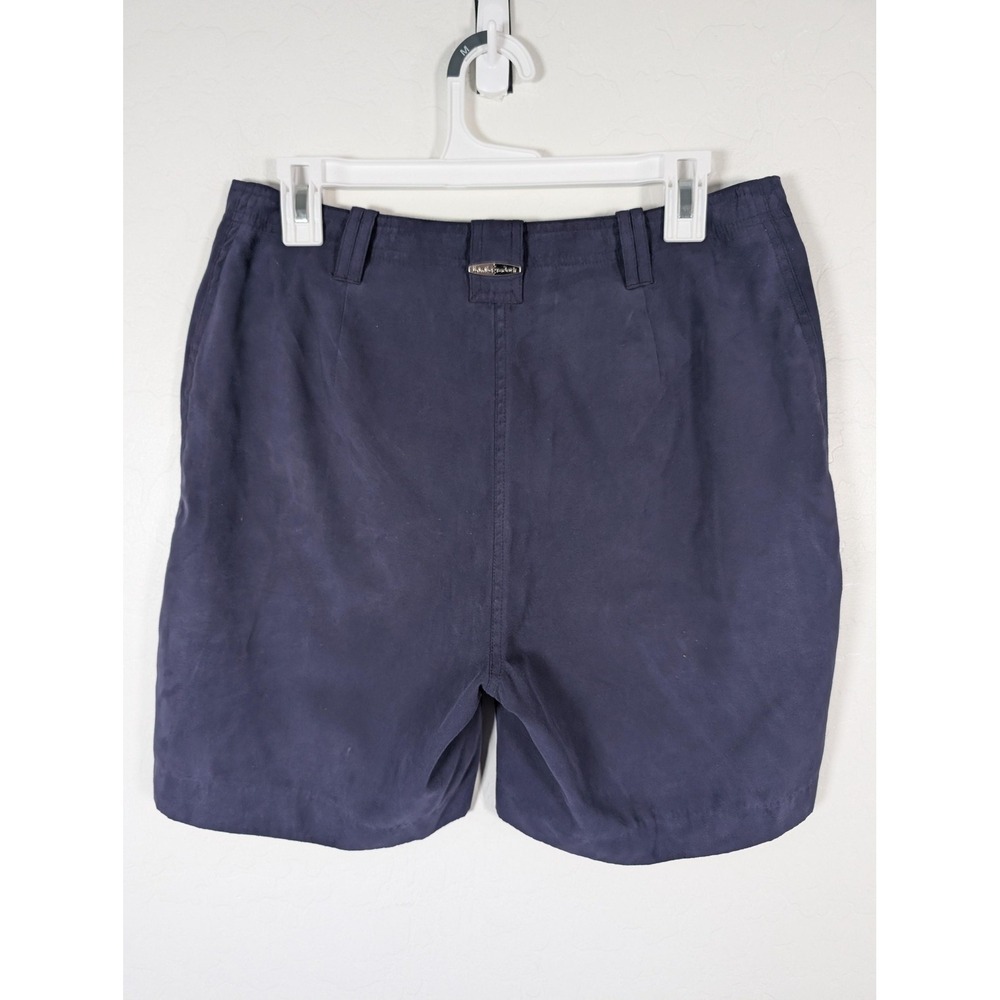 Jamie Sadock Shorts Womens 10 Faux Suede Navy Blue Zip Pocket Golf Activewear - Picture 5 of 11